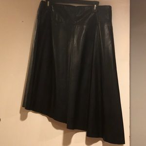 Black Faux Leather Skirt